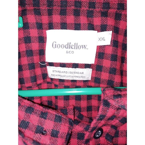 Goodfellow & Co Men's Flannel Shirt Size 2XL Soft Cotton Buffalo Red Button Up - Picture 2 of 9